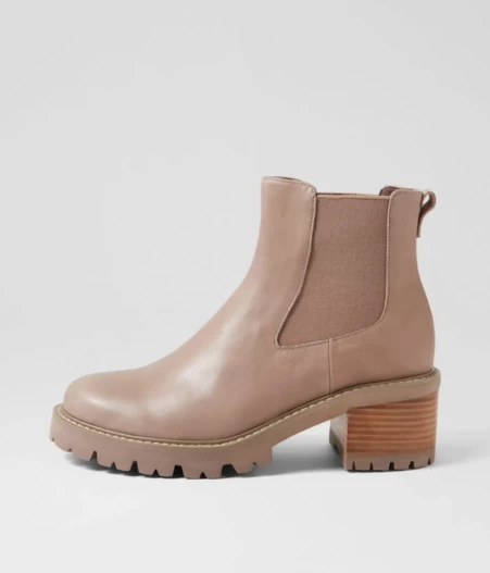 Jesiy Smoke Leather Elastic Chelsea Boots